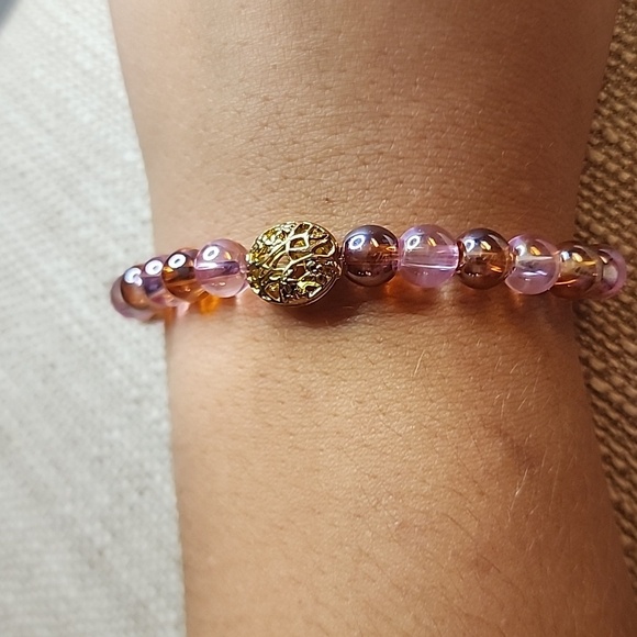 Elegant Pink and Brown Beaded Bracelet - Picture 3 of 3